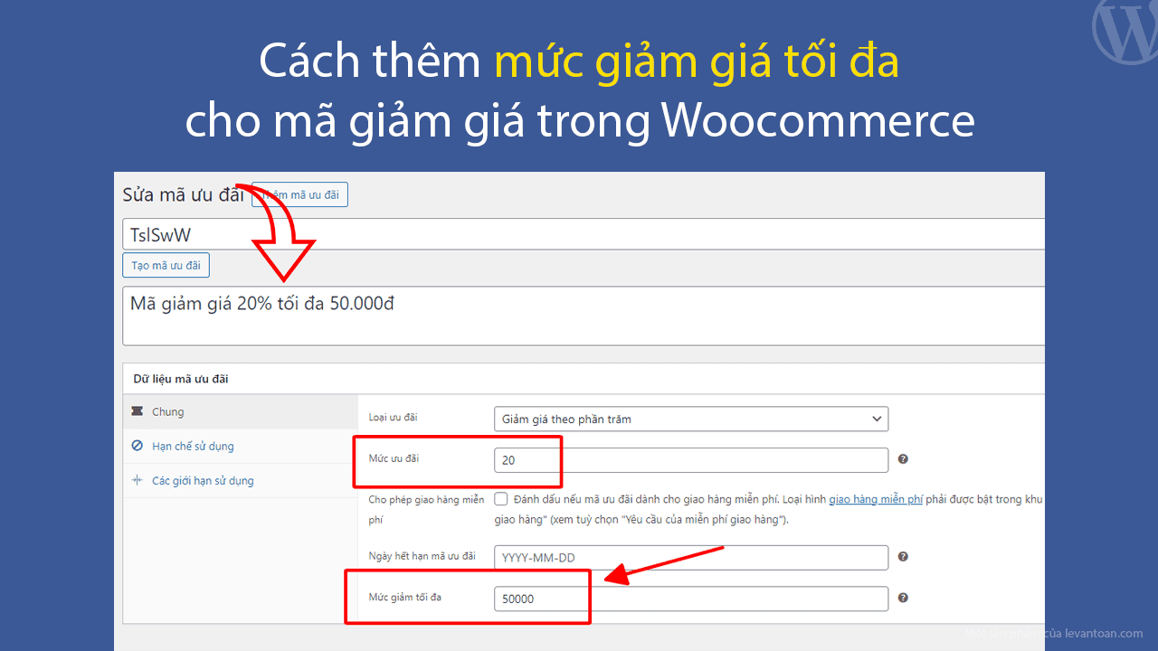 Thêm mức giảm tối đa cho mã giảm giá trong Woocommerce